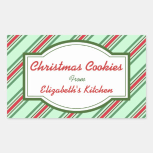 Stickers de cuisine de Noël à rayures vertes