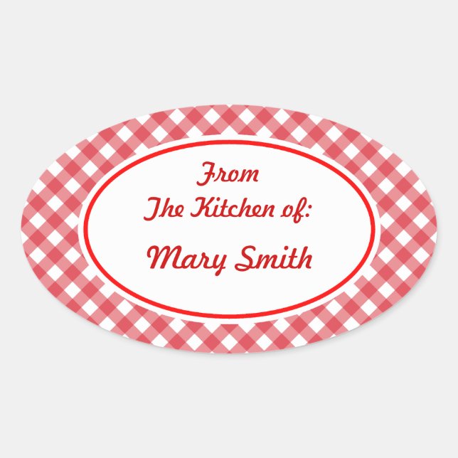 Stickers de cuisine personnalisée En vichy rouge (Devant)