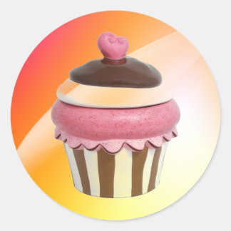 stickers de cupcake rose chaud et chocolat