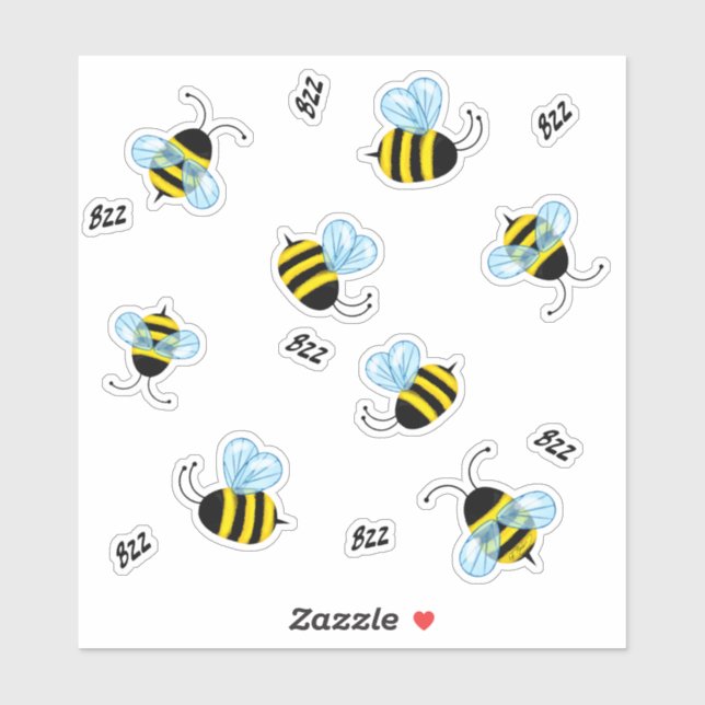 Stickers de décal d'abeille à miel bourdonnants (Feuille)