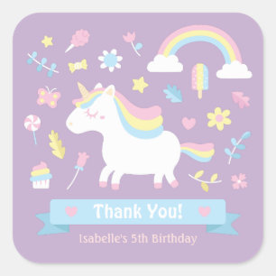 Stickers De Décor D'Anniversaire Petites Unicornes