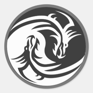 Stickers de design de tatouage Tribal Yin Yang Dra
