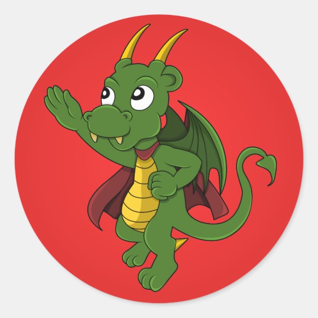 Stickers de dessin animé Dragon superhero (Devant)