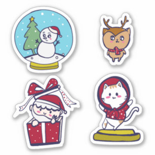 stickers de dessins animés de Noël par NATTTSPAC