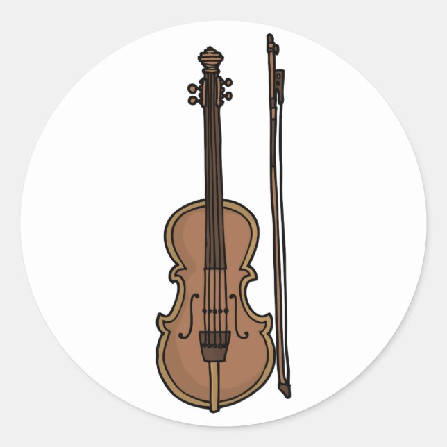 Stickers de doodle violon aux instruments de musiq (Devant)