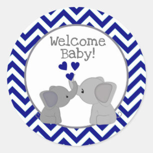 Stickers de douche bébé éléphant de la marine Chev