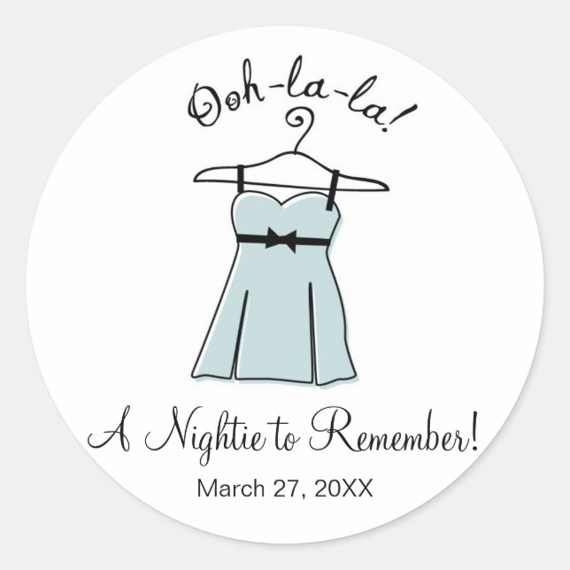 Stickers de douche nuptiale Lingerie bleu (Devant)