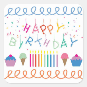 Stickers de fête d'anniversaire