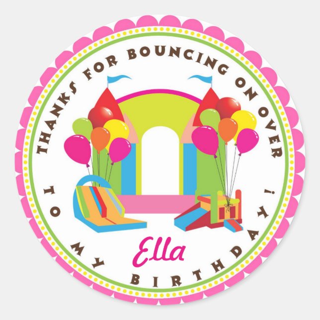 Stickers de fête d'anniversaire de Bouncy House Gi (Devant)