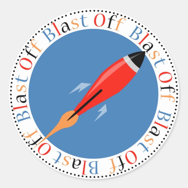 Stickers de fête d'anniversaire de Rockship (Devant)