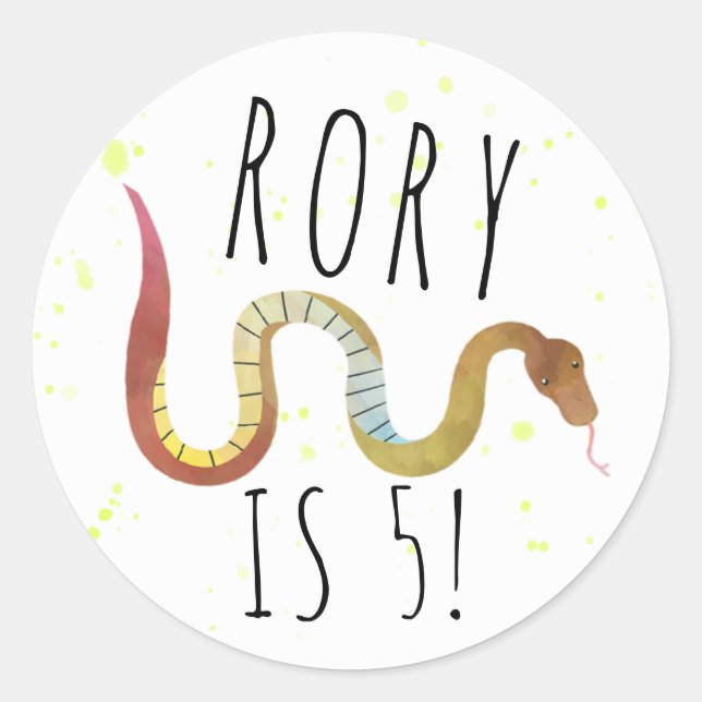 Stickers de fête d'anniversaire de serpent personn (Devant)