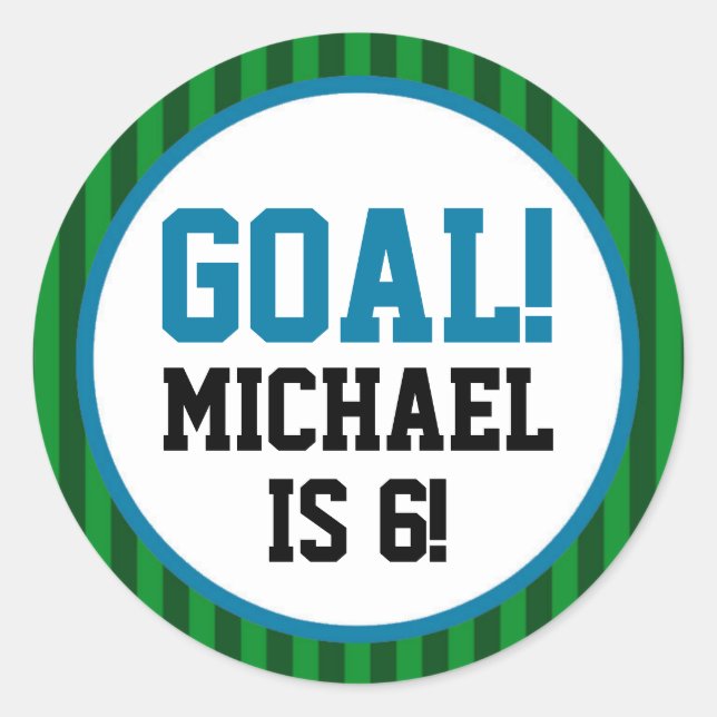 Stickers de fête d'anniversaire de soccer (Devant)