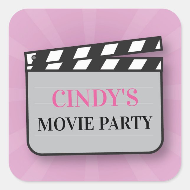 Stickers de fête d'anniversaire Film Cinéma Nuit (Devant)