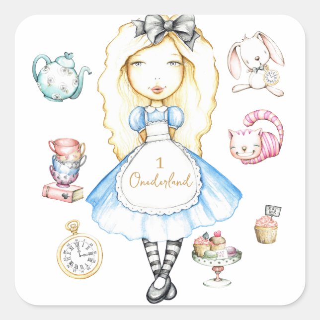 Stickers de fête d'anniversaire Onederland (Devant)