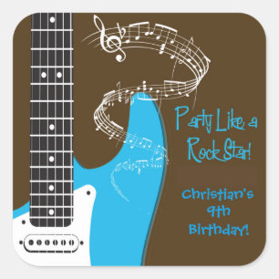 stickers de fête d'anniversaire Rock Star