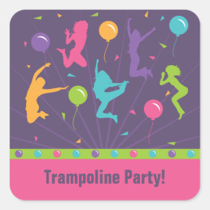 Stickers de fête d'anniversaire Trampoline pour fi