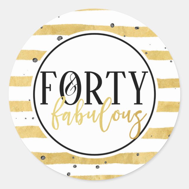 Stickers de fête du 40e anniversaire quarante et f (Devant)