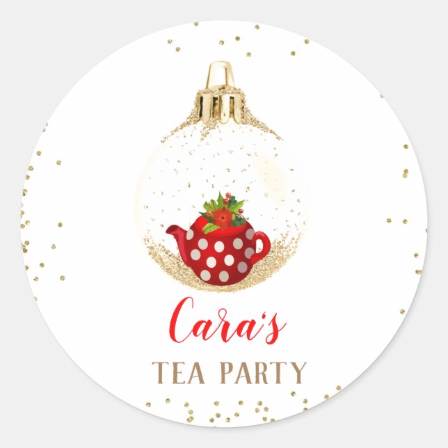 Stickers de fête du thé de Noël (Devant)