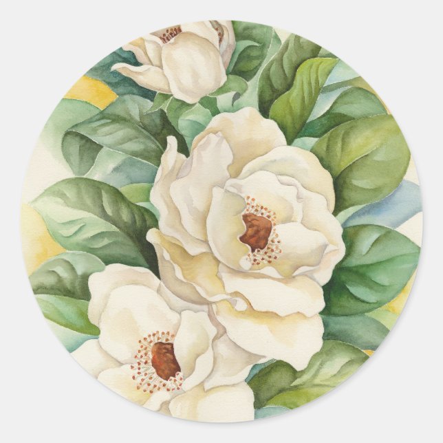 Stickers De Fleurs Magnolia Aquarelle Art (Devant)