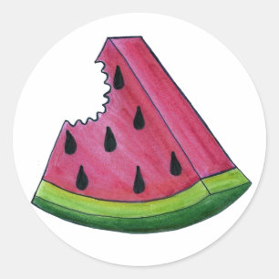 Stickers de fruits à croûte de pastèque rose juteu