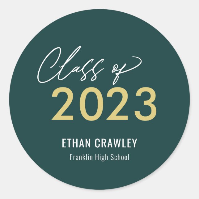 Stickers de graduation couleur modifiable de la ga (Devant)