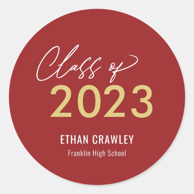 Stickers de graduation couleur modifiable de la ga (Devant)