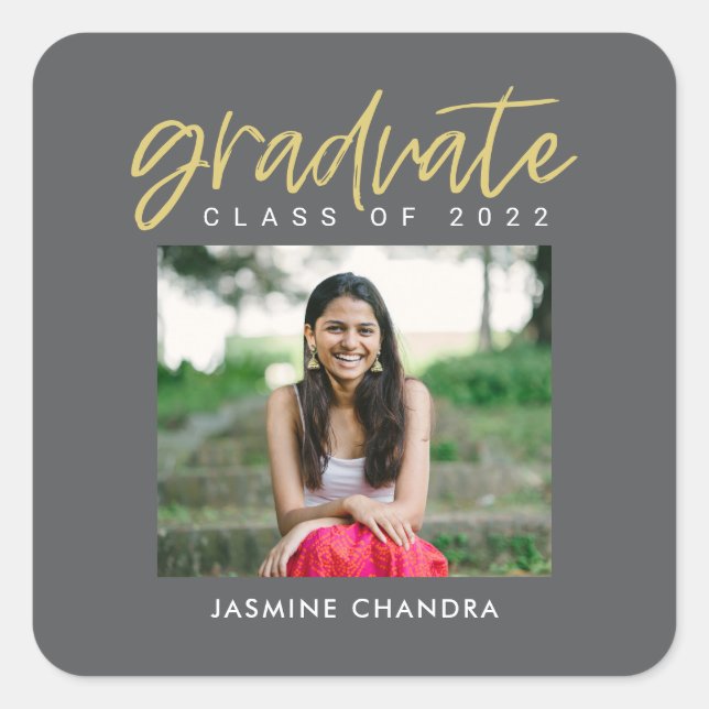 Stickers de graduation couleur modifiable particul (Devant)