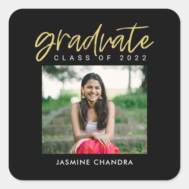 Stickers de graduation couleur modifiable particul (Devant)