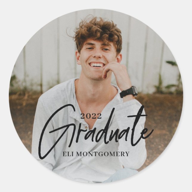 Stickers de graduation couleur Word peint modifiab (Devant)