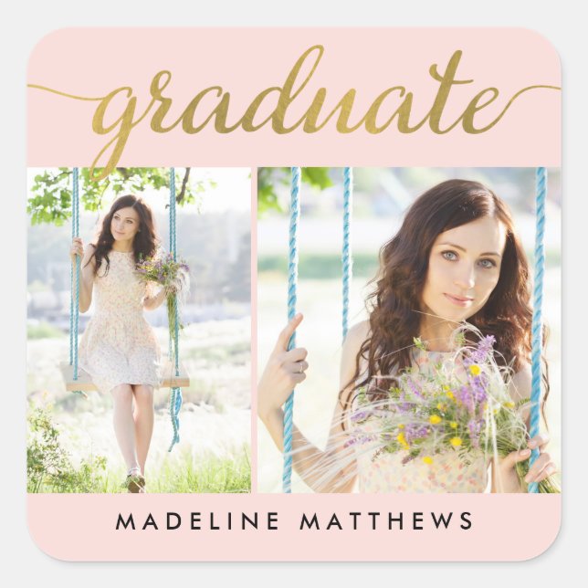 Stickers de graduation de couleur modifiable Grace (Devant)