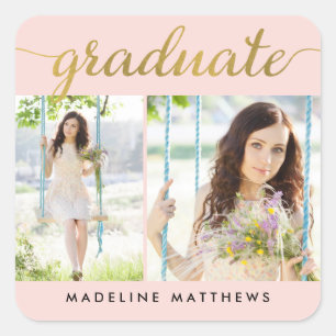 Stickers de graduation de couleur modifiable Grace