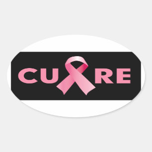 Stickers de guérison du cancer du sein ovale