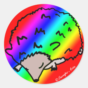 Stickers de hérisson arc-en-ciel mignon