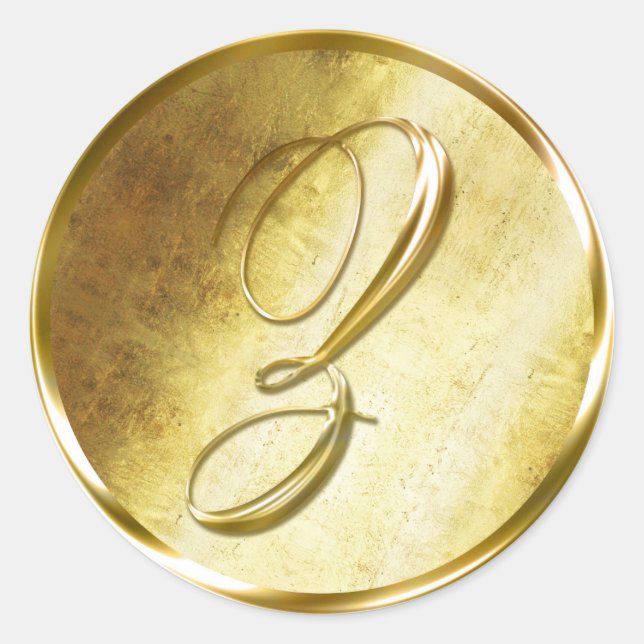 Stickers de joint d'enveloppe en or Monogramme Z (Devant)