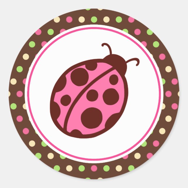 Stickers de la fête de la coccinelle rose (Devant)