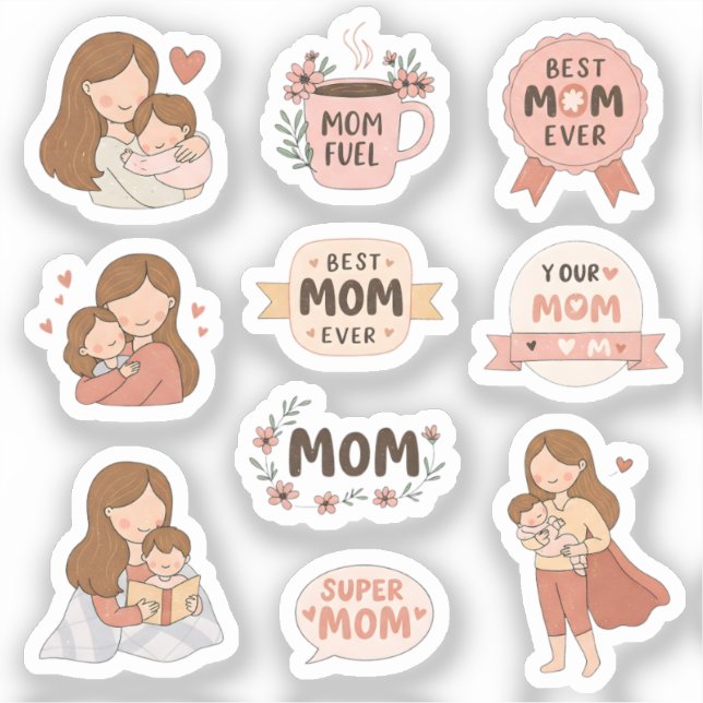 Stickers de la Fête des Mères | Meilleure maman ja (Recto)