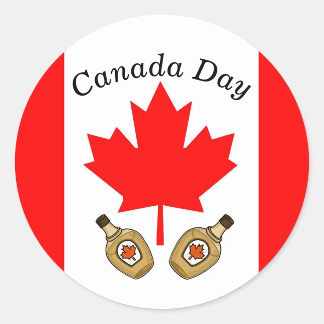 Stickers de la fête du Canada - Drapeau et sirop d (Devant)