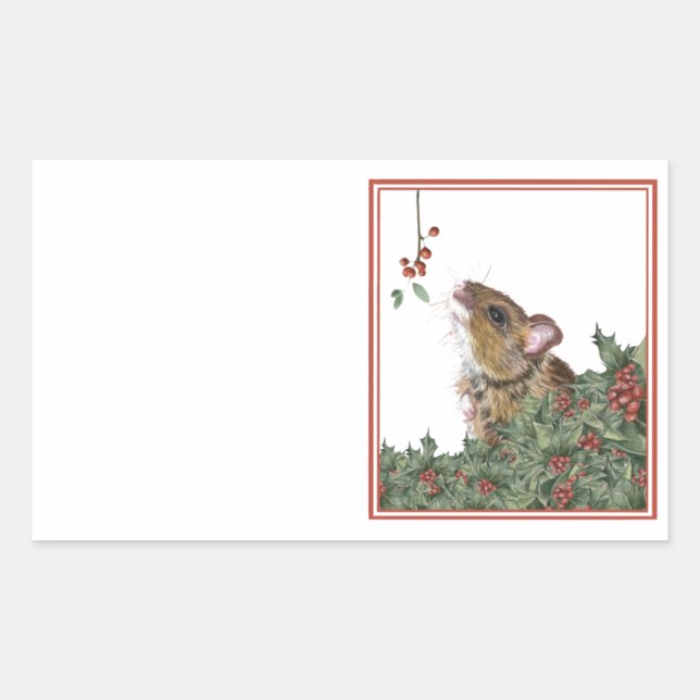 stickers de la souris de Noël, étiquette de adress (Devant)
