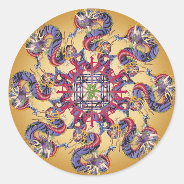 Stickers de l'année Mah Jongg Dragon (Devant)