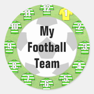 Stickers de l'équipe de football avec chemises à m