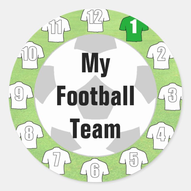 Stickers de l'équipe de football avec chemises bla (Devant)