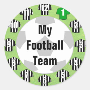 Stickers de l'équipe de football avec chemises noi
