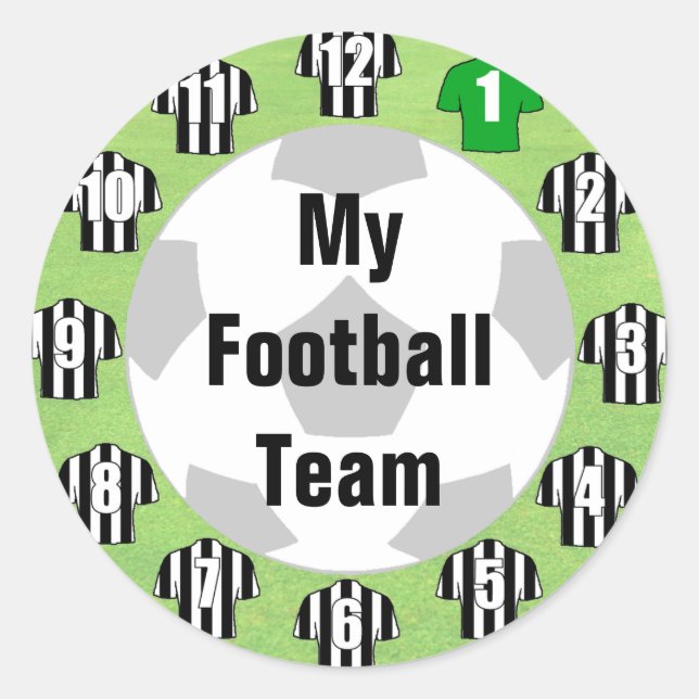 Stickers de l'équipe de football avec chemises noi (Devant)