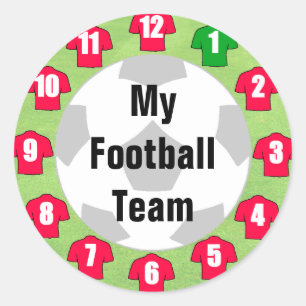 Stickers de l'équipe de football avec Chemises rou