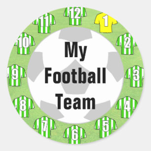 Stickers de l'équipe de football avec chemises ve