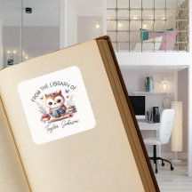 Stickers de livre de chouette - Plaque personnalis