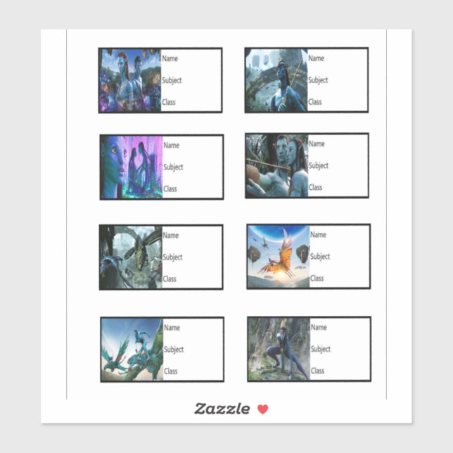 Stickers de livres scolaires - Avatar (Feuille)