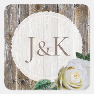 Stickers de mariage blanc rose en bois rustique pa