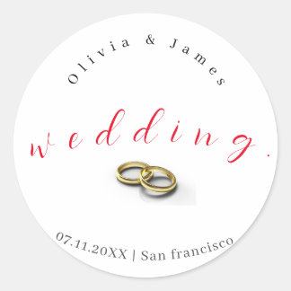 Stickers de mariage classique personnalisé