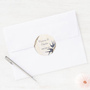 Stickers de mariage de la marine Inséparable vinta